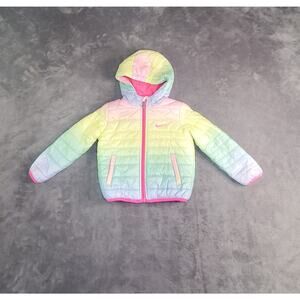 Nike Baby Girls Size 24 M Midweight Puffer Jacket Rainbow Winter Snow C30-47